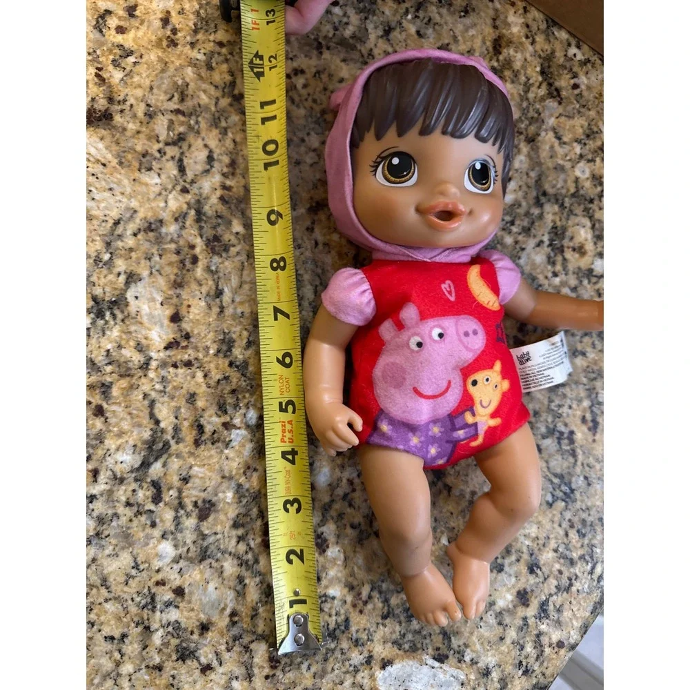 Baby Alive Peppa Pig Party‎ Doll Brown Hair Hasbro F2388 2021 Red Onesie 11 Inch
